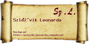 Szlávik Leonarda névjegykártya